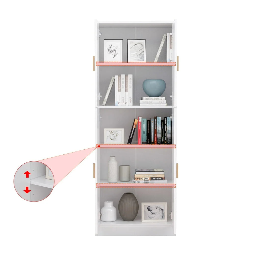 Tall Storage Cabinet with Doors and Adjustable Shelves J182