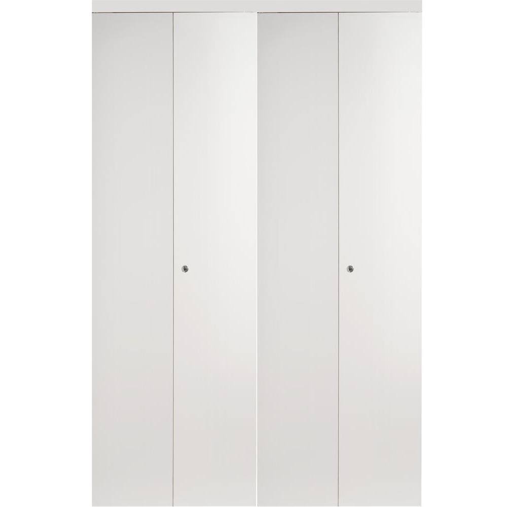White MDF Interior Closet Bi-Fold Door with Matching Trim Z555