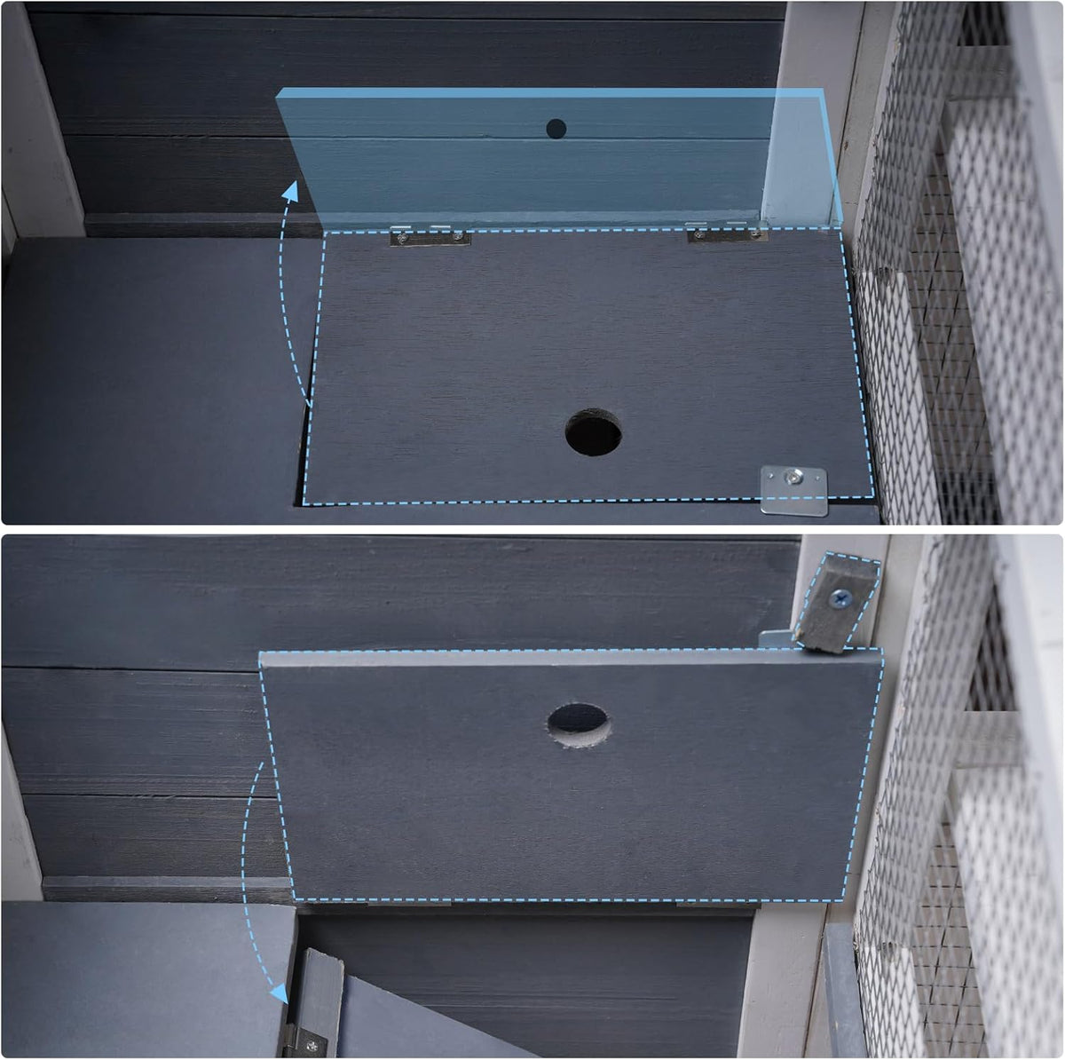 Wooden Guinea Pig Cage with Openable Roofs and Removable Tray O803297