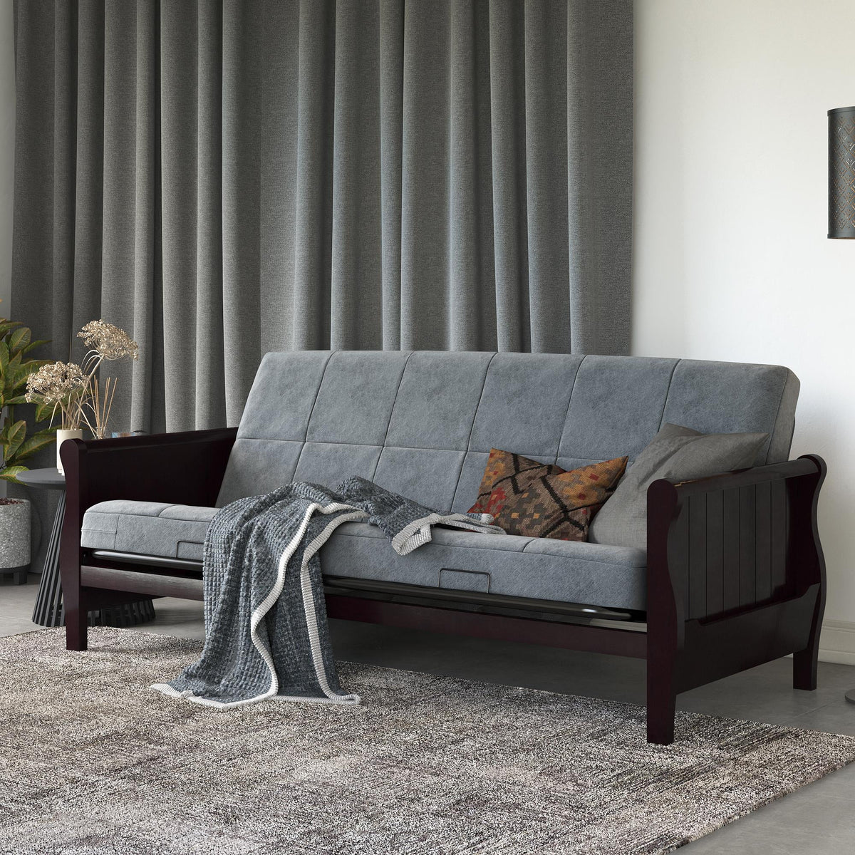 Black Full Size Quilted Microfiber Futon Mattress F19773