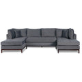 Gray Velvet U Shape Sectional Couch Y3506