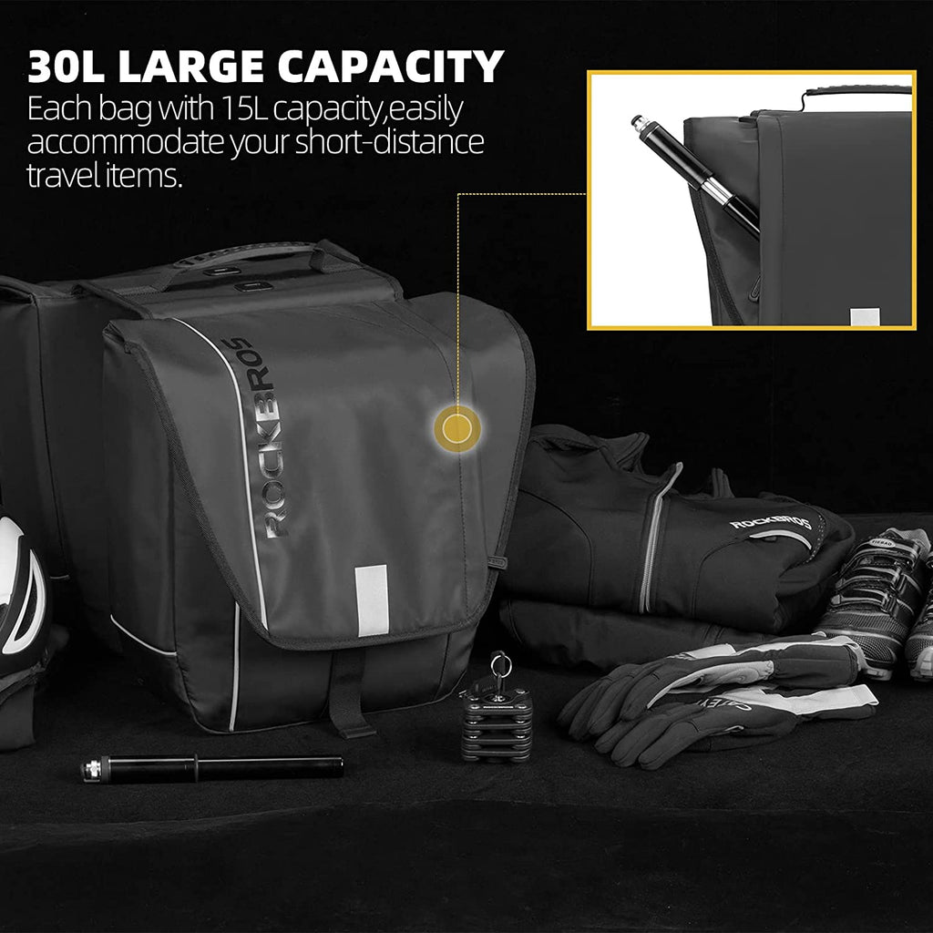 30L Waterproof Bike Pannier Bag with Rain Cover L90368