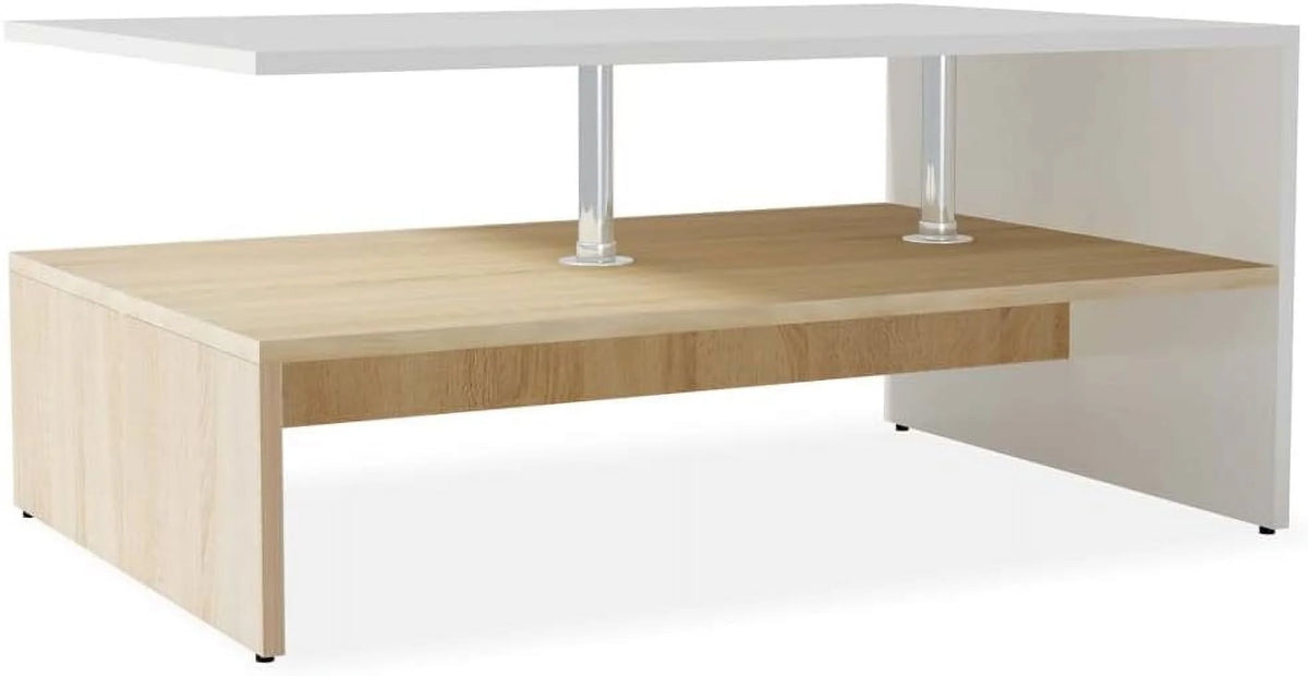 Oak and White Engineered Wood Coffee Table X106184