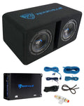 Dual 8" 1600w Loaded Car Subwoofer Enclosure with Amp U7989