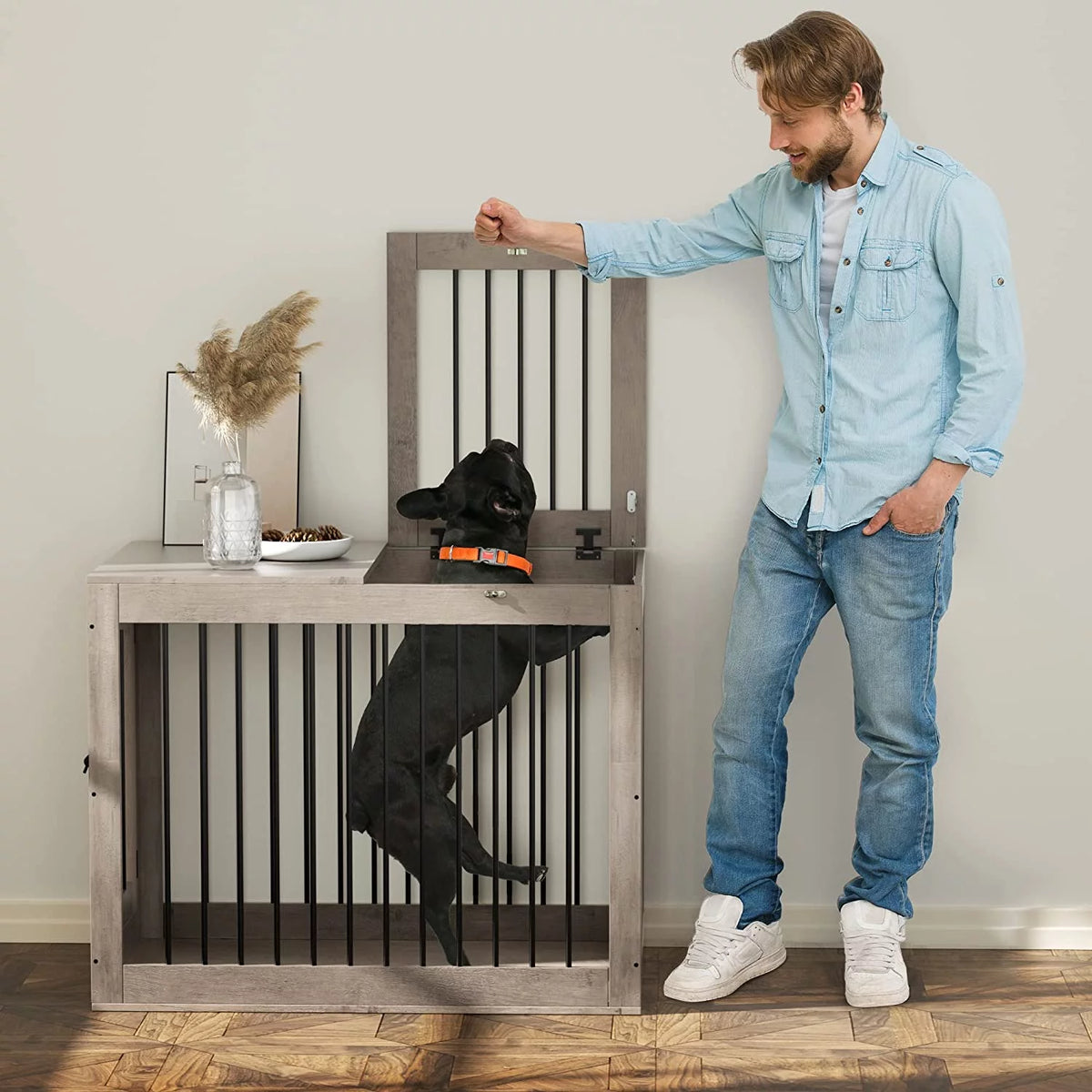 Large Wooden Dog Crate with 2 Doors Y451