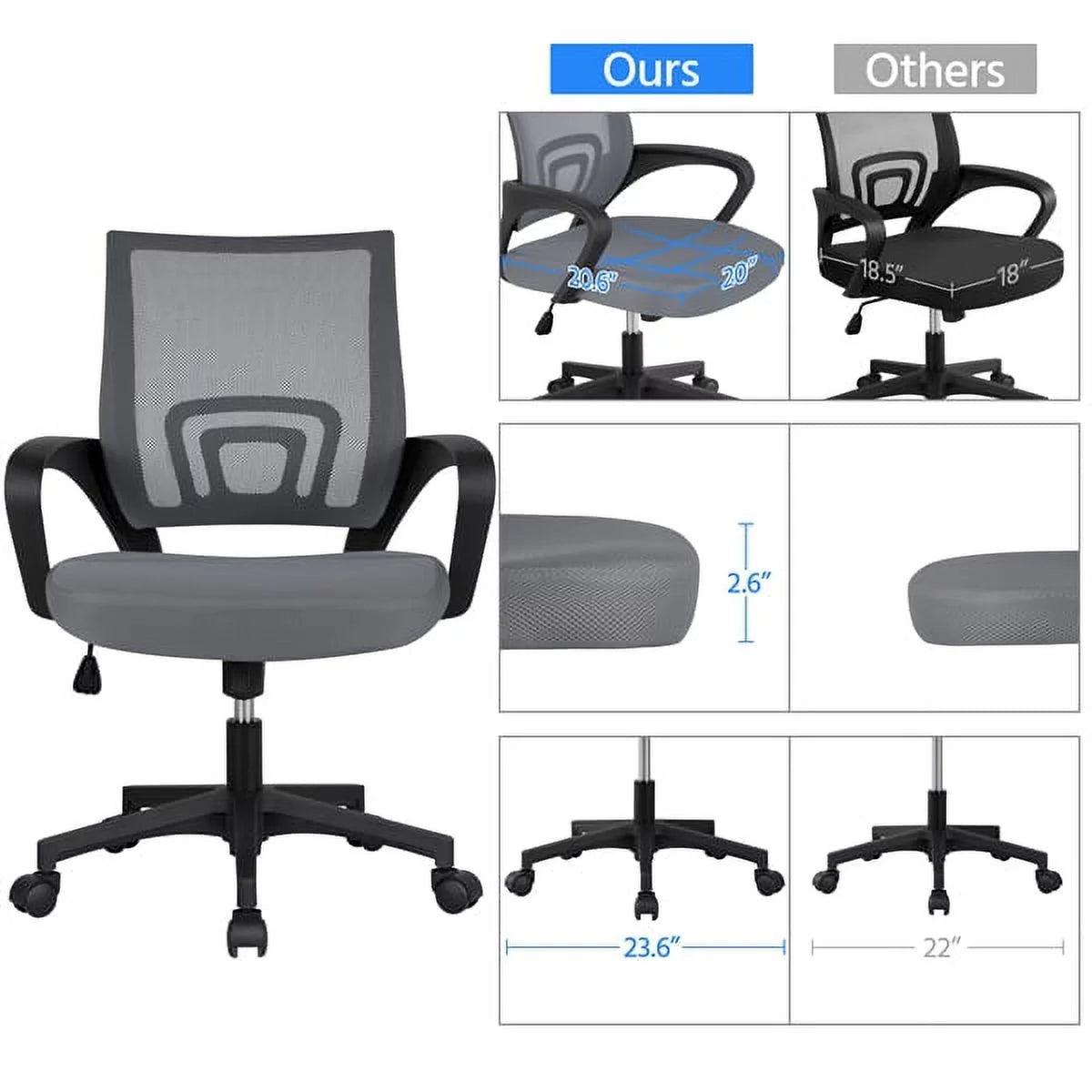 Dark Gray Ergonomic Mesh Office Chair C867