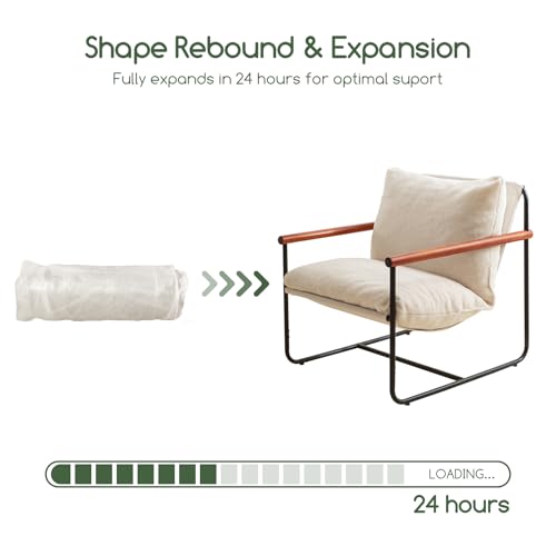 Beige Accent Chair with Wood Armrests G748506