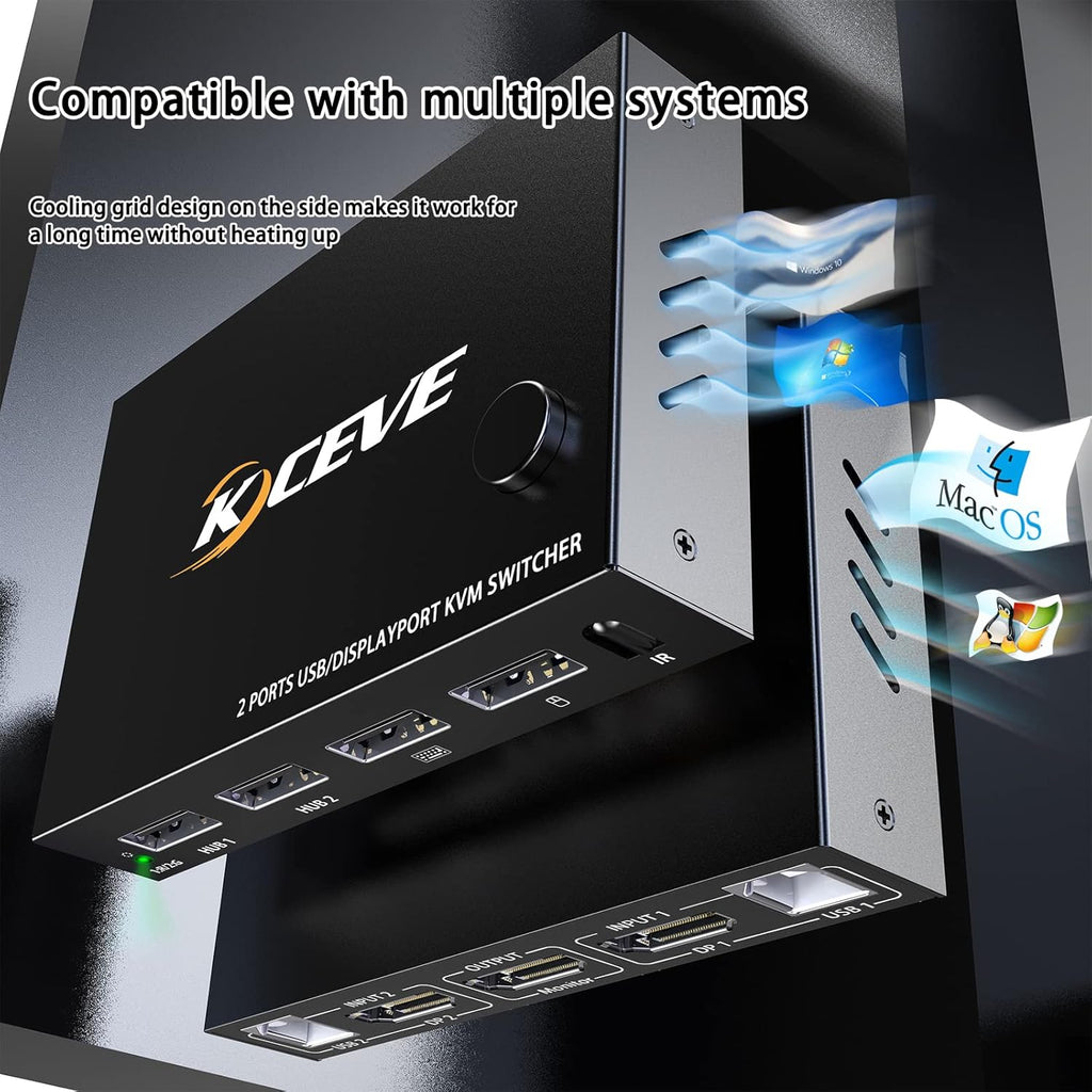 Displayport 2 Port 4K@60Hz KVM Switch with USB U16267