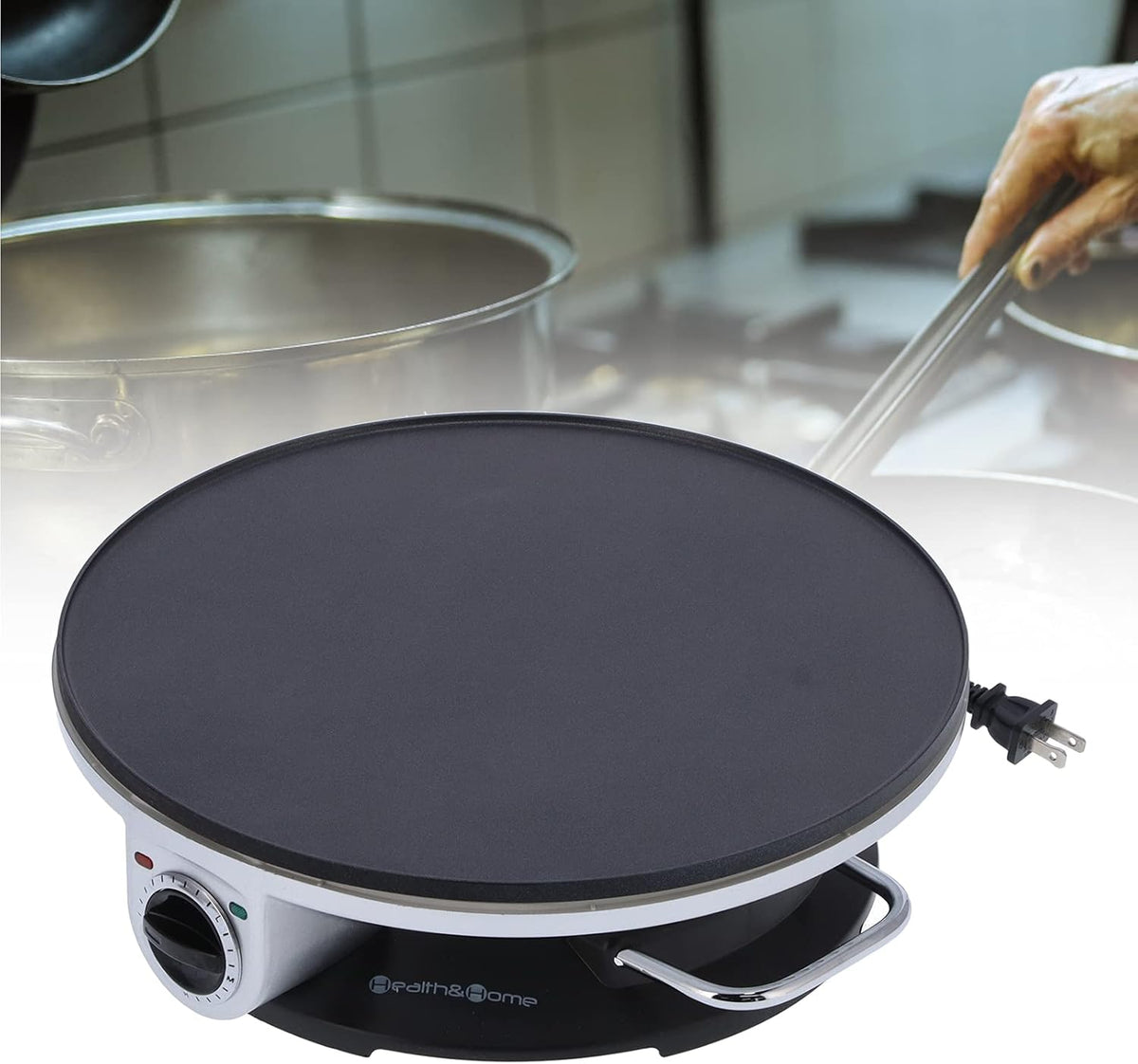 13in Non Stick Electric Crepe Maker with Temperature Control Knob T74724
