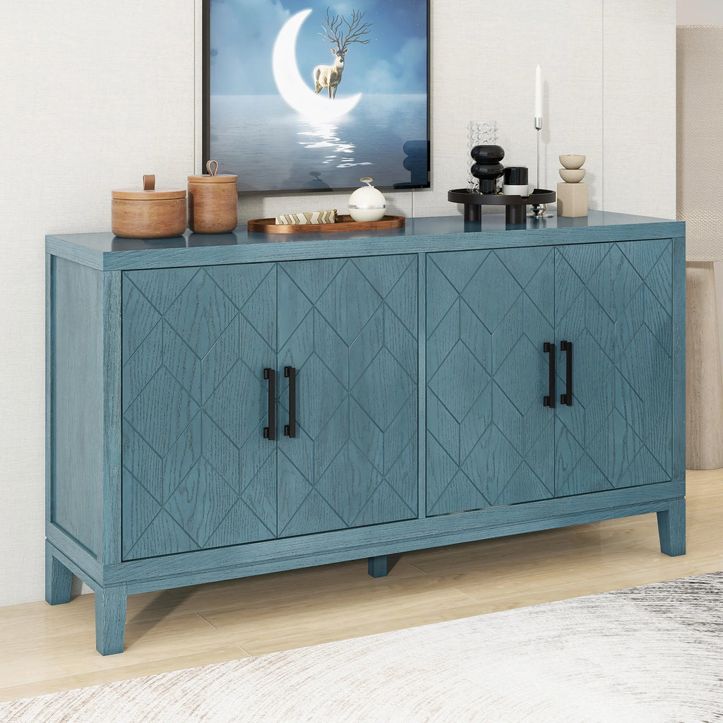 4-Door Retro Sideboard with Adjustable Shelves T10491