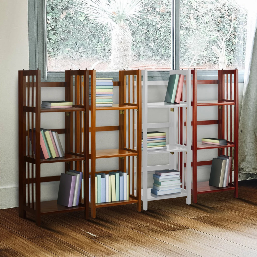 3-Shelf Folding Bookcase, Walnut P9950