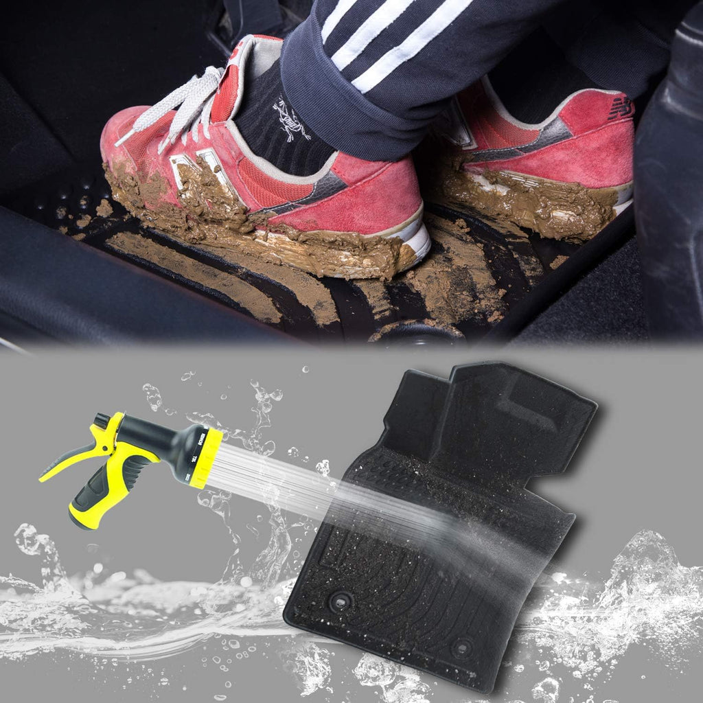 Black Heavy Duty All Weather Floor Mats Liners for Car Front and Rear O9062