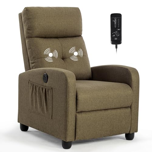 Small Fabric Recliner Chair with Lumbar Support A337873