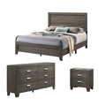 Gray 3pc Bedroom Set with Dresser and Nightstand I752