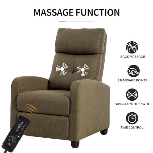 Small Fabric Recliner Chair with Lumbar Support A337873