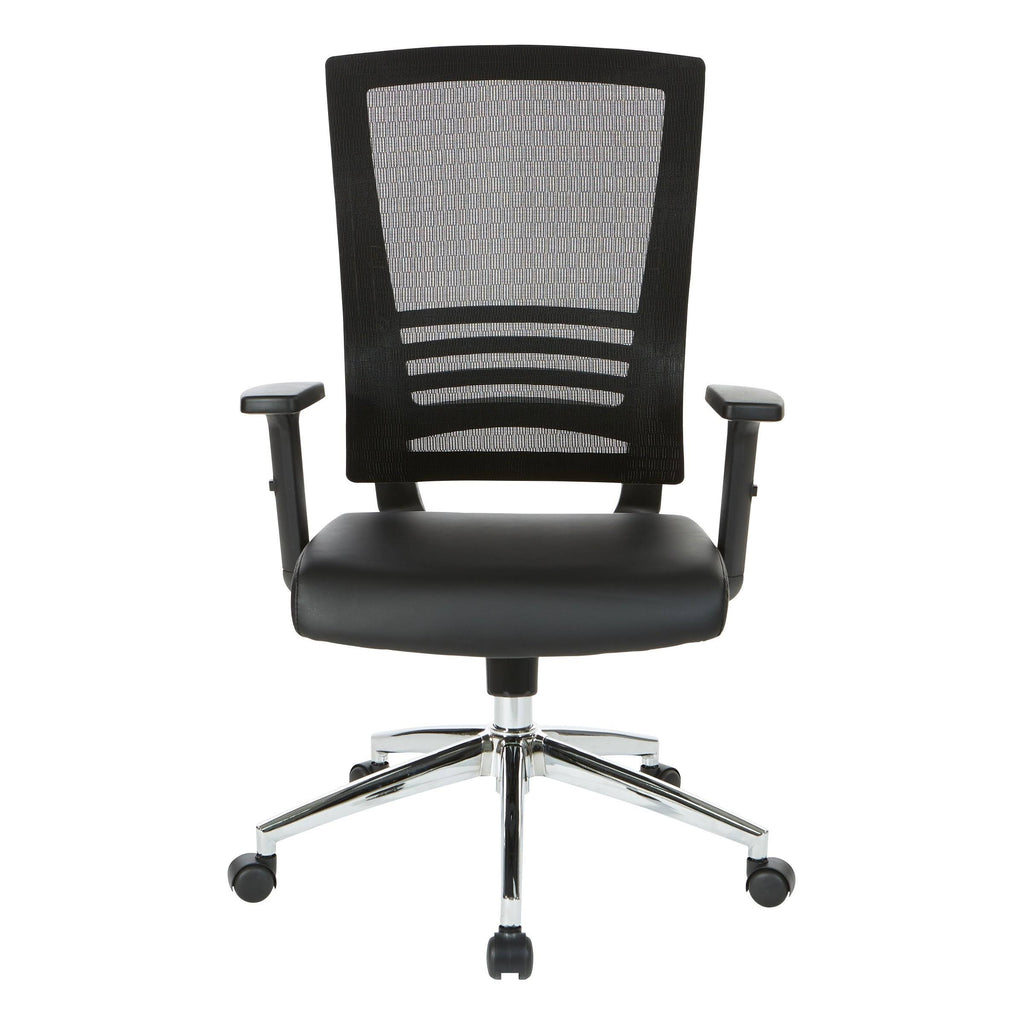Bonded Leather Seat Office Chair with Black Frame V329302
