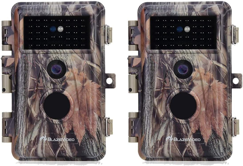 2-Pack 24MP Full HD 1296P Night Vision Motion Activated Waterproof Deer Cameras Q61496