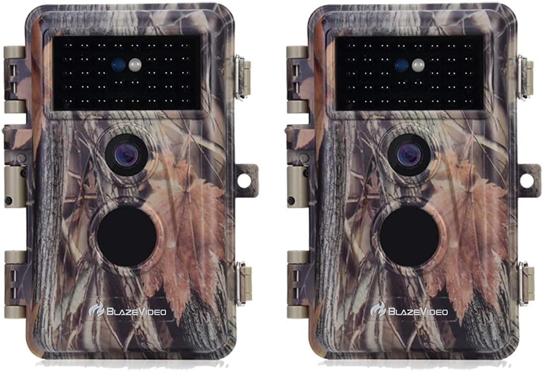 2-Pack 24MP Full HD 1296P Night Vision Motion Activated Waterproof Deer Cameras Q61496