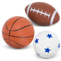 Mini Sports Pack: Inflatable Football, Soccer Ball, Basketball in Mini Mesh Bag I84756