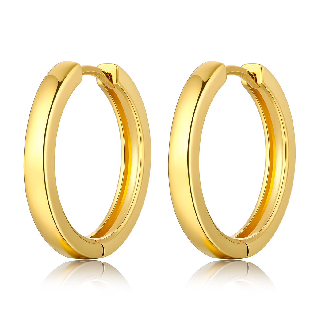 18k Gold Plated Small Hoop Earrings Stainless Steel K758948