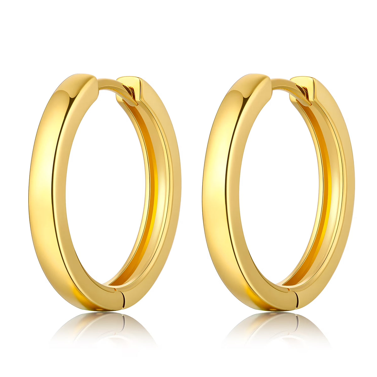 18k Gold Plated Small Hoop Earrings Stainless Steel K758948