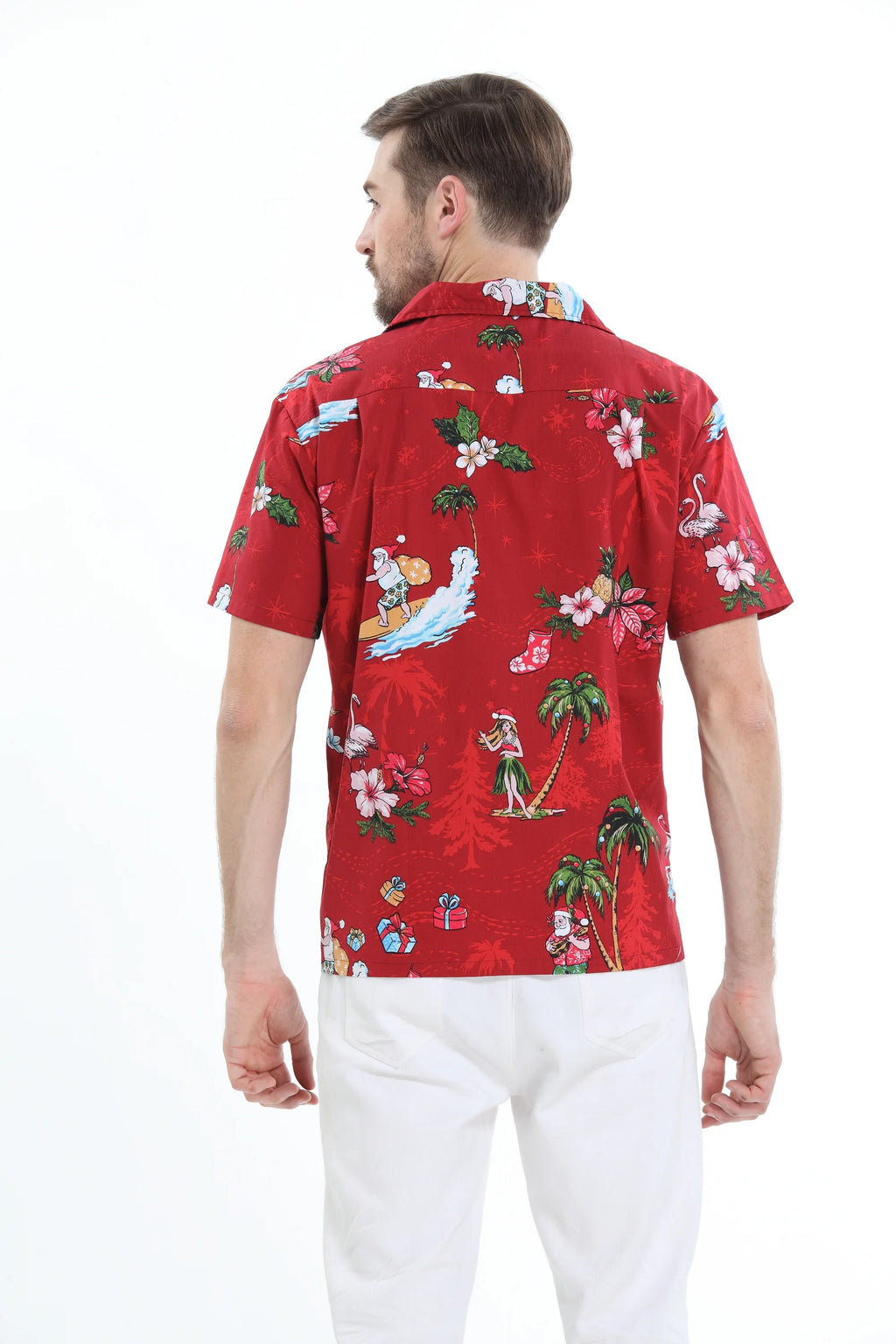Santa Red Hawaiian Shirt I6580
