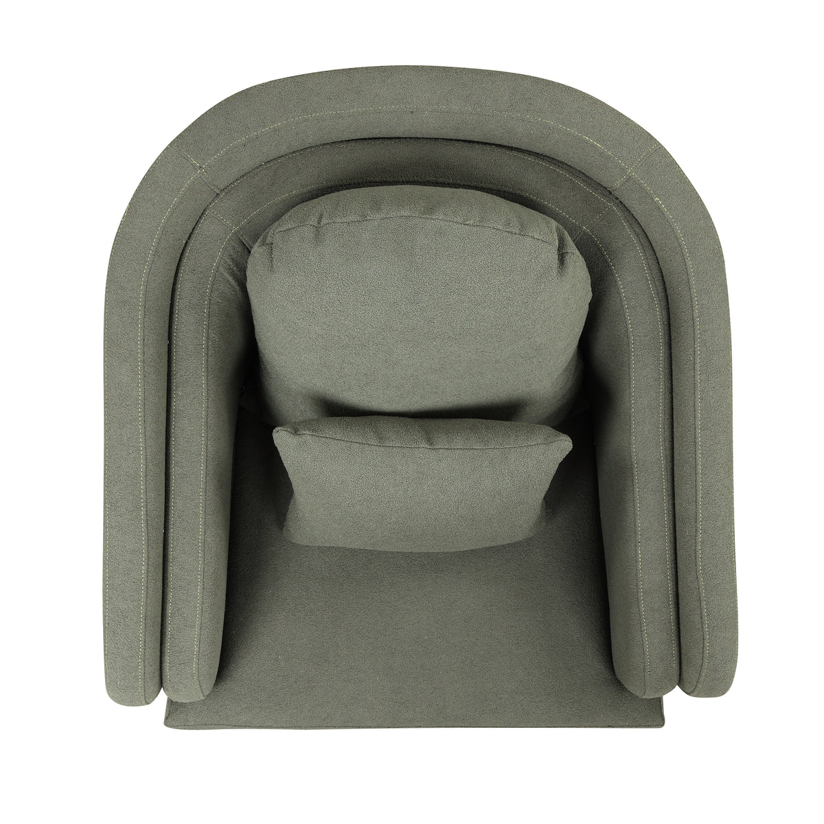 Seaweed Green Upholstered Accent Chair with Lumbar Pillow and Metal Legs K206354