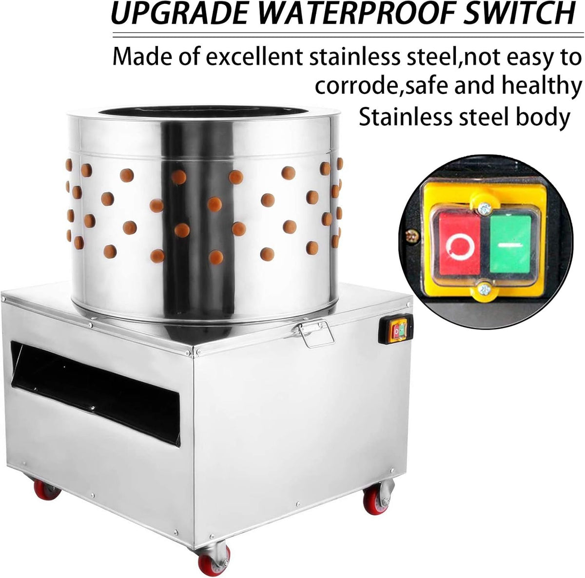 Stainless Steel Chicken Plucker 1500w 275r/min 20 Inch M504