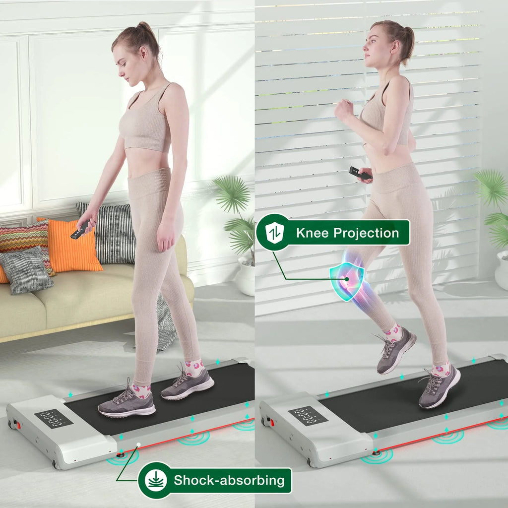White Portable Under Desk Treadmill D463
