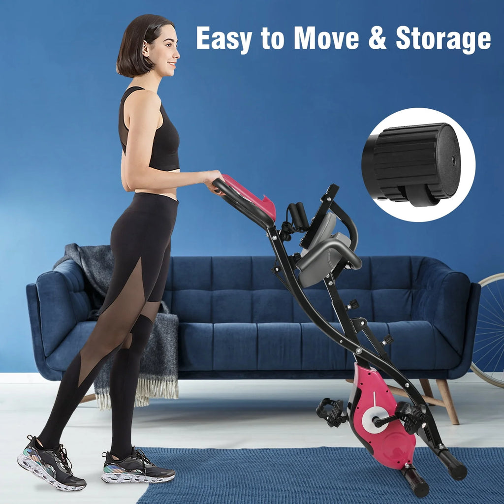 White Magnetic Folding Exercise Bike K6294