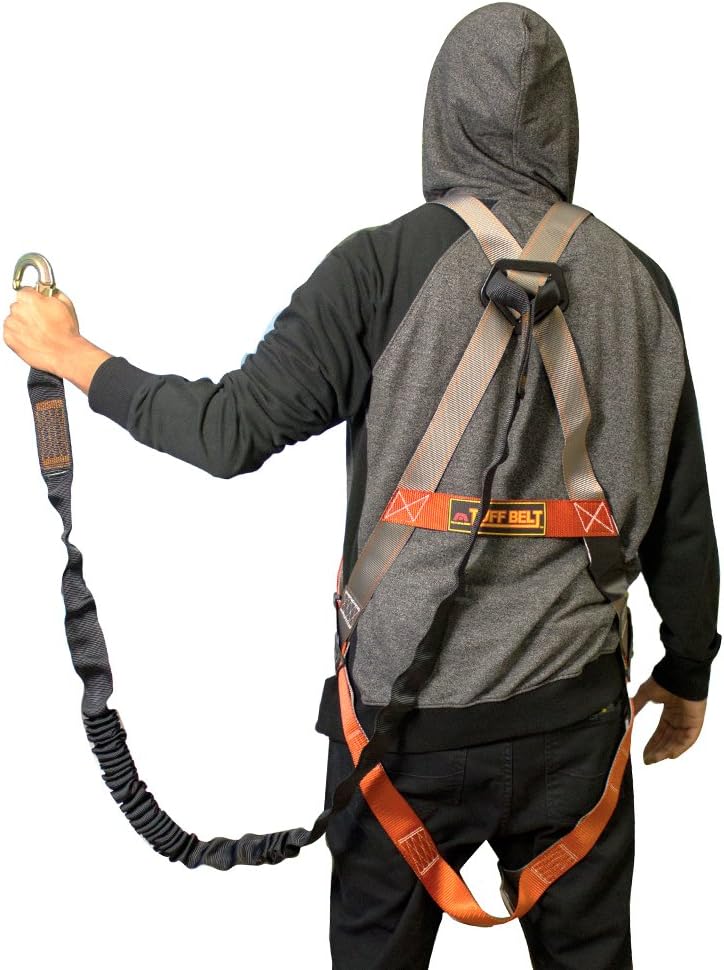 Safety Harness with 6FT Lanyard Kit, Size M-XXL, Blue, Coyote Brown/Orange Q3865