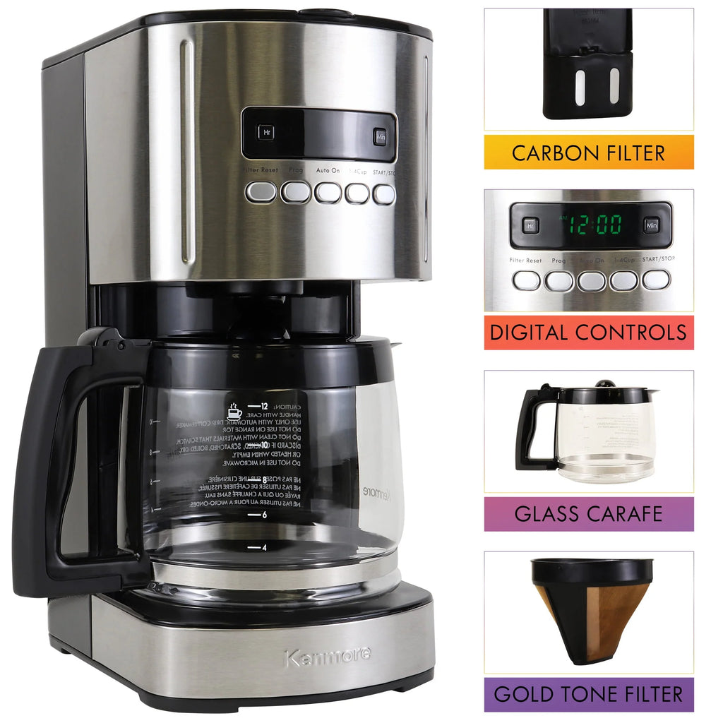 1.8L 12-Cup Programmable Drip Coffee Maker Q826