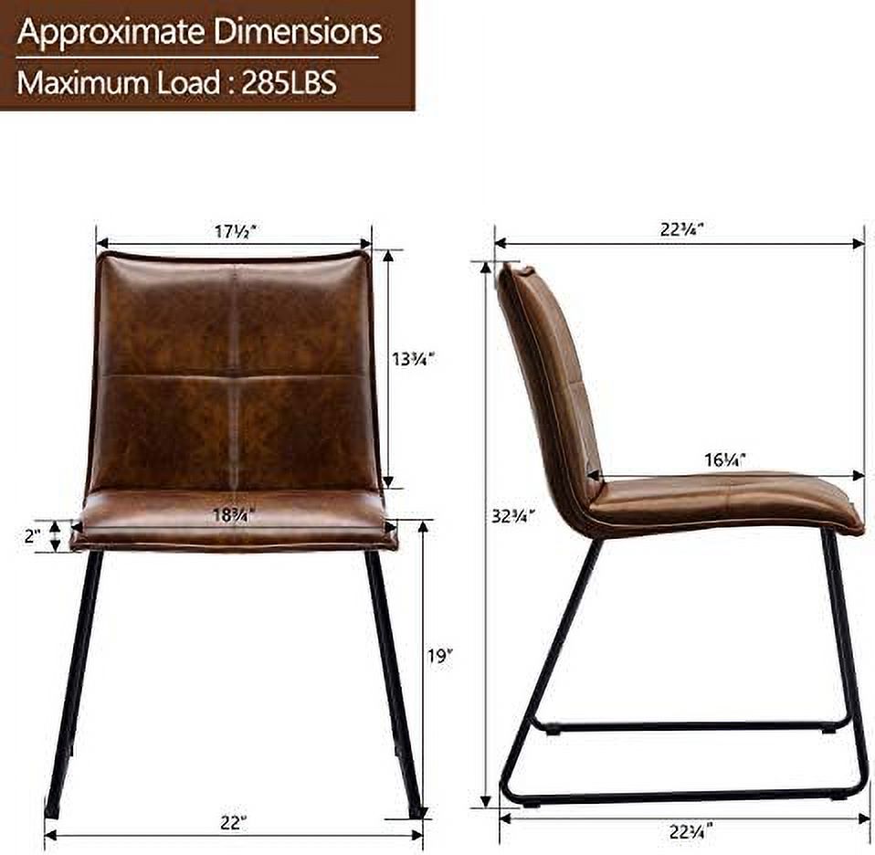 Faux Leather Dining Chairs with Metal Legs C12921