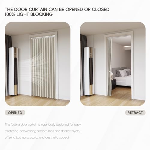 Grey W42 x L78 Folding Door Curtain with Magnetic Closure P421718