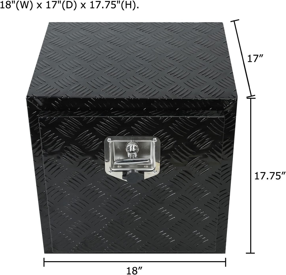 Black Aluminum 5 Bar Tread Underbody Toolbox with Lock Latch P84388