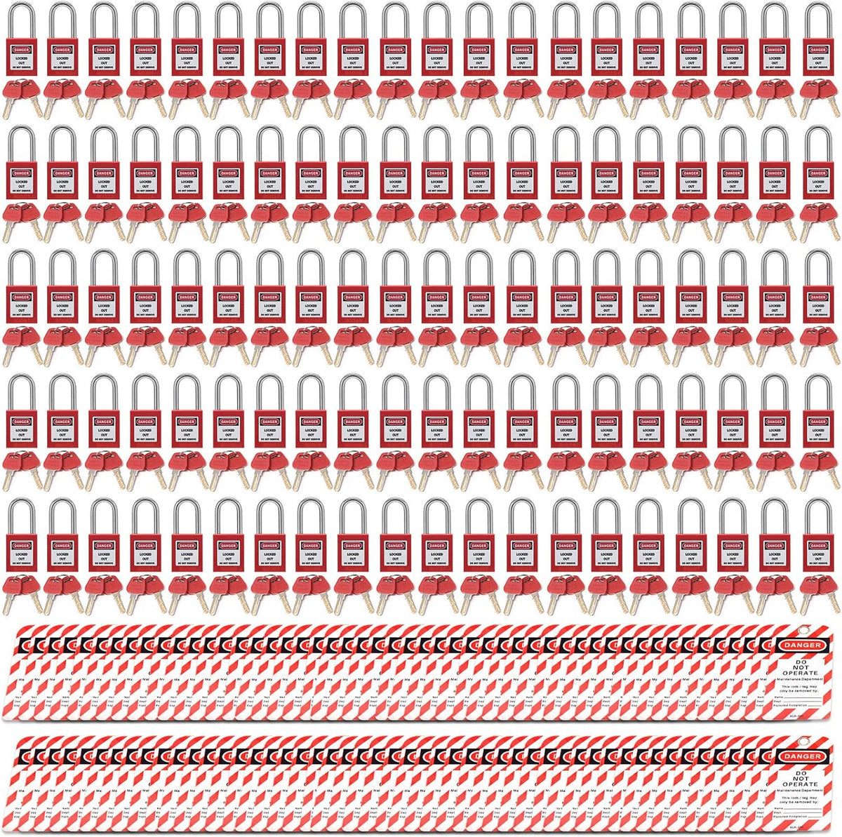 50 Locks 50 Tags Red Lockout Tagout Safety Padlocks Kit F191
