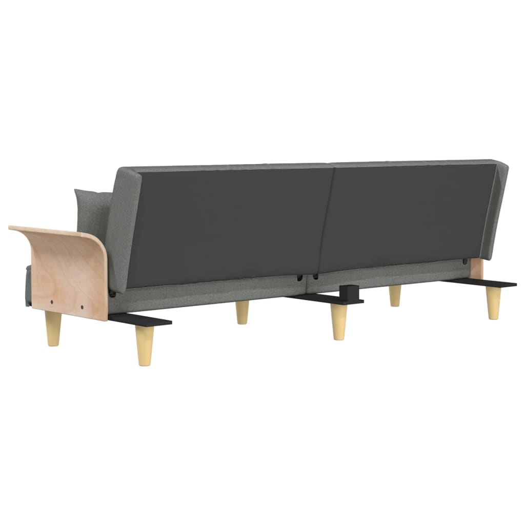 Dark Gray Fabric Sofa Bed with Armrests K309