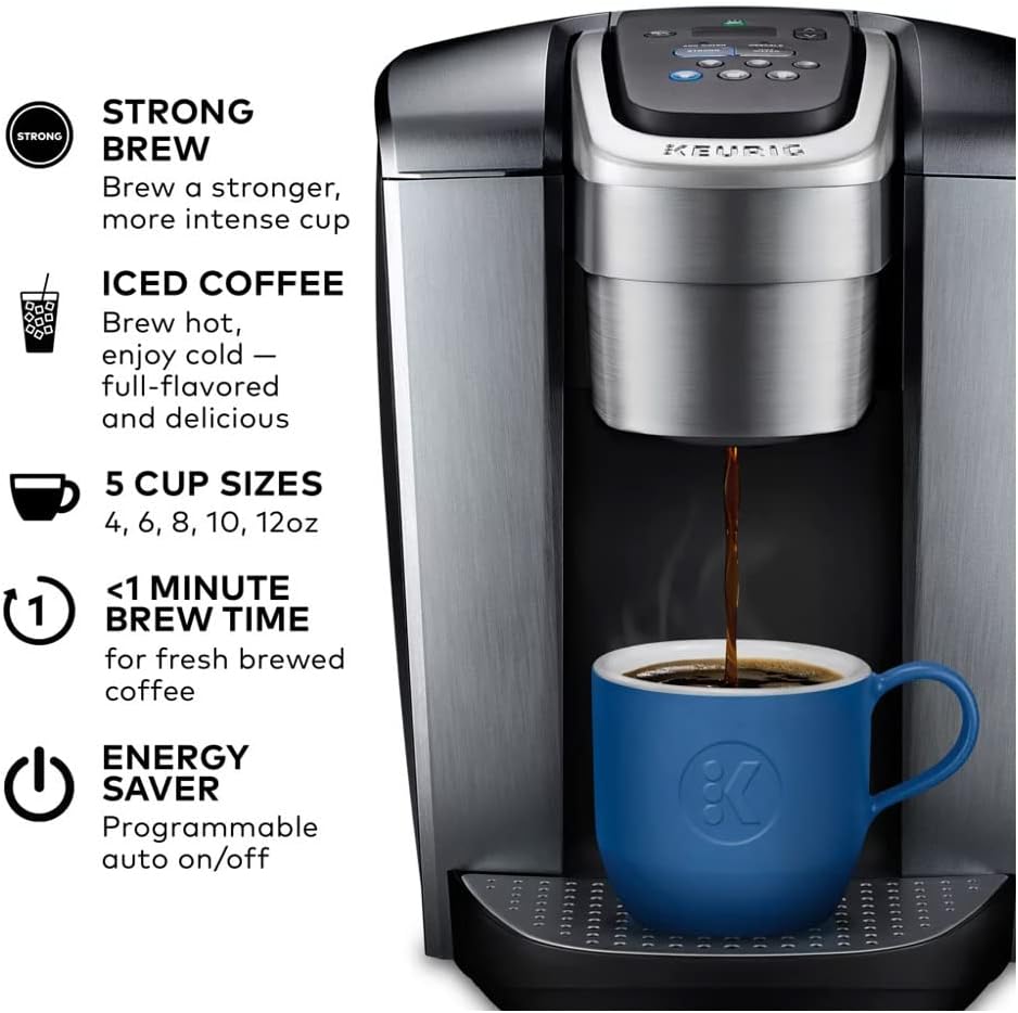 Brushed Silver Single Serve Programmable Coffeemaker E6665