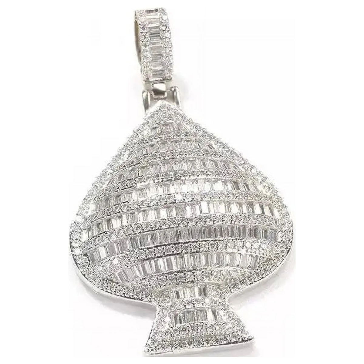 Gold Simulated Diamond Ace of Spades Poker Charm Pendant Necklace R935