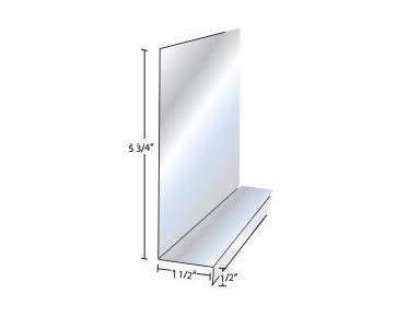 Aluminum Deck Ledger Flashing - Carton of 5 - 5-3/4 inch Height 1-1/2 inch Depth Stainless Flashing Y382060