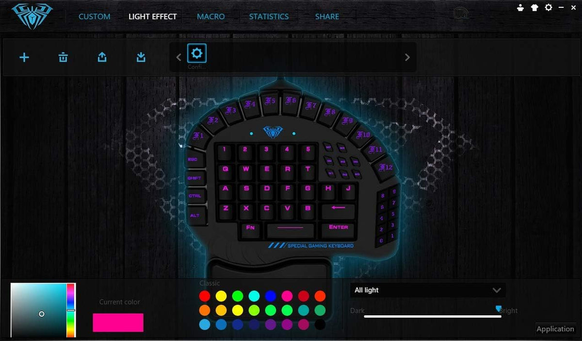 One Handed Mechanical Gaming Keyboard with Wrist Rest C8342
