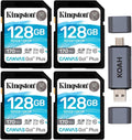 128GB SDXC Memory Card 4-Pack with SD Card Reader Bundle D82370
