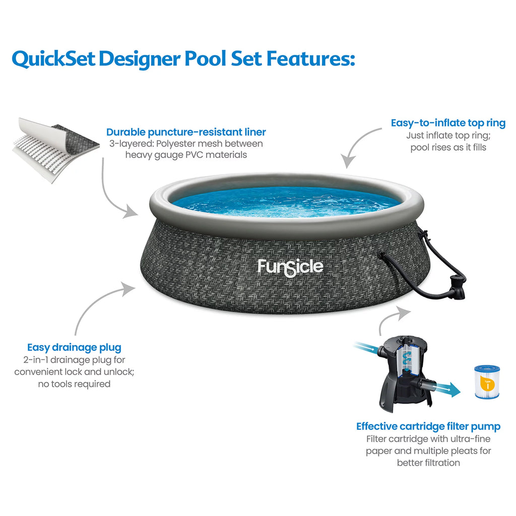 10ft x 30in Round Above Ground Pool with Cartridge Filter Pump B27011