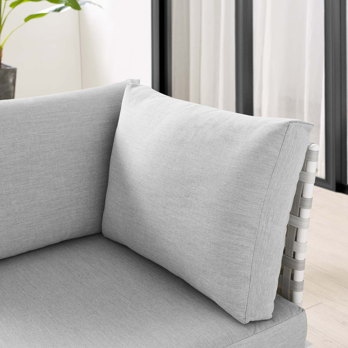 Grey Aluminum Outdoor Corner Chair V63680