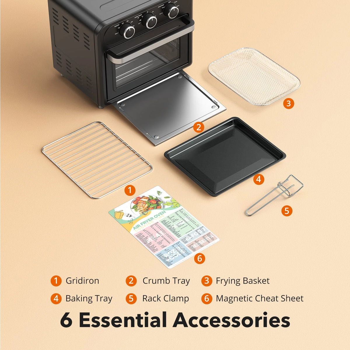 1700W 14.8 Quart 9 in 1 Air Fryer Oven K5069