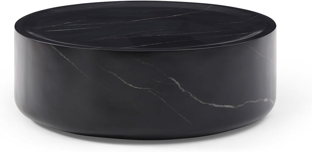 Black Faux Marble Round Coffee Table H564