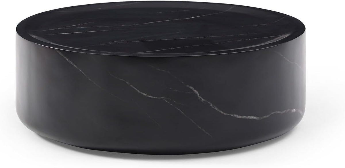 Black Faux Marble Round Coffee Table H564