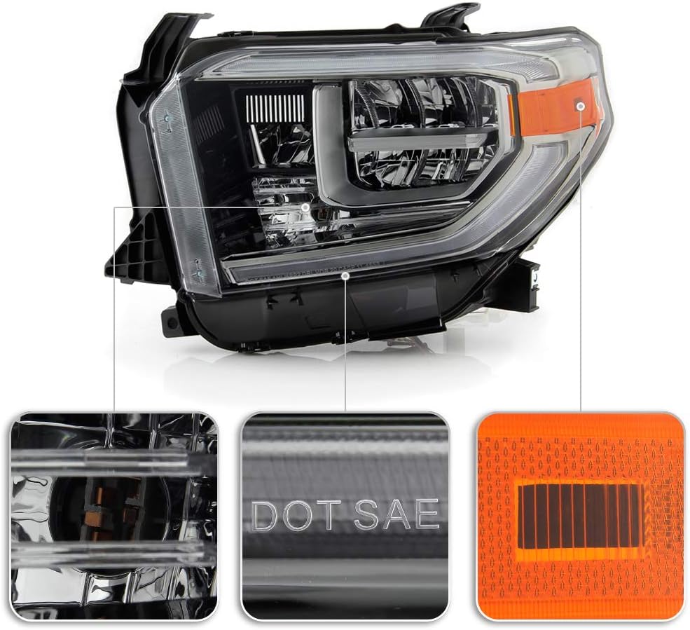 Smoked Chrome Housing LED Headlight Assembly Driver Side B150448