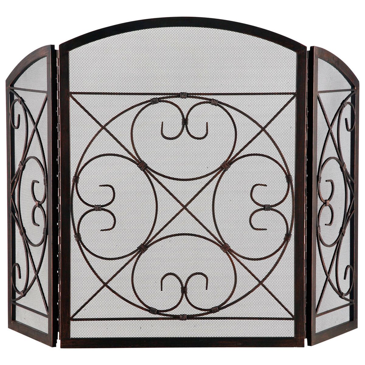 3 Panel Antique Bronze Fire Screen I57313