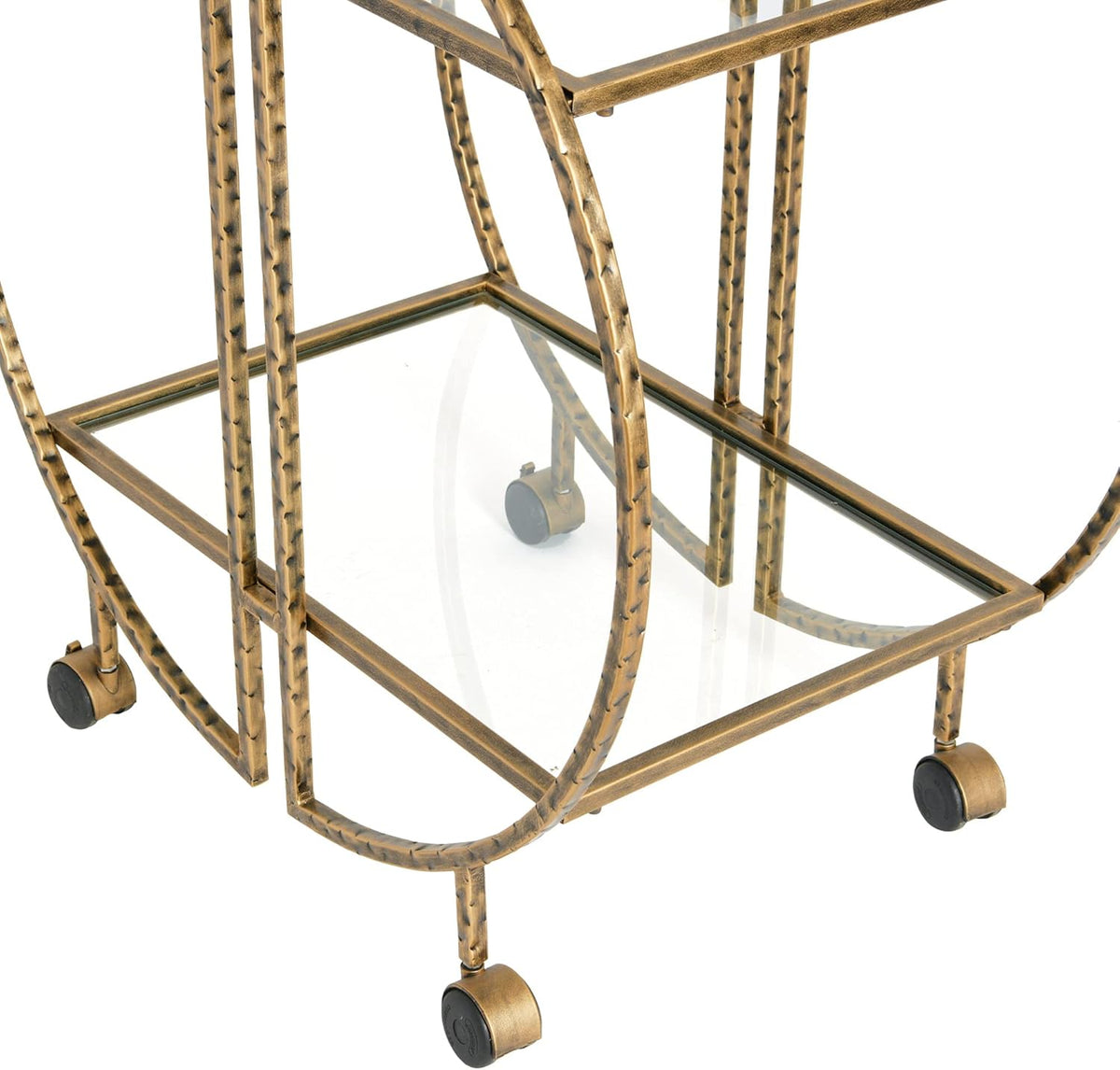 Hammered Brass Bar Cart K4132
